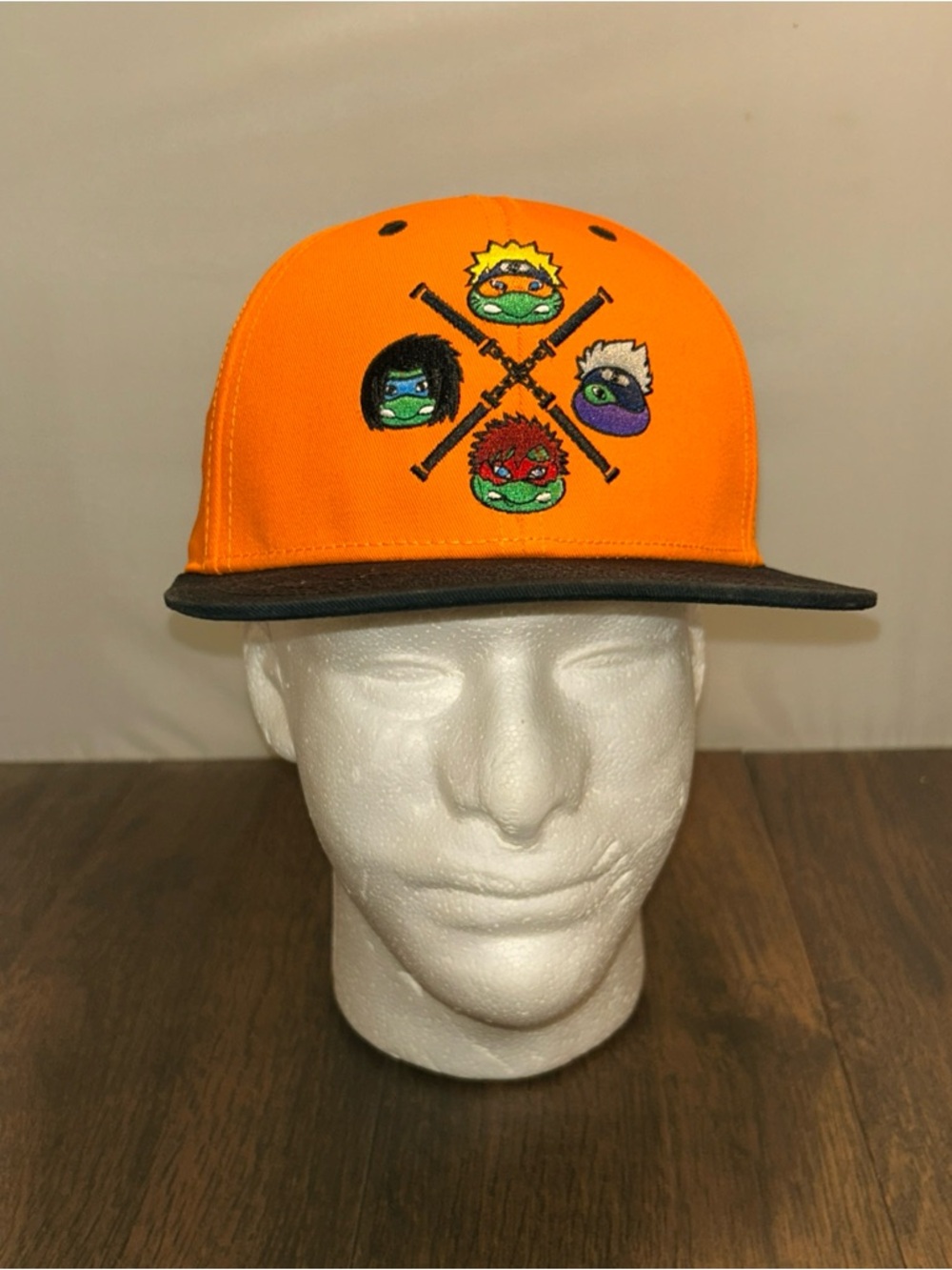 Teenage Mutant Ninja Turtles x NARUTO Snapback Hat Orange/Black Adult
